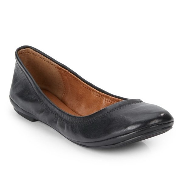 Lucky Brand | Shoes | Lucky Brand Elysia Black Leather Ballet Flats ...